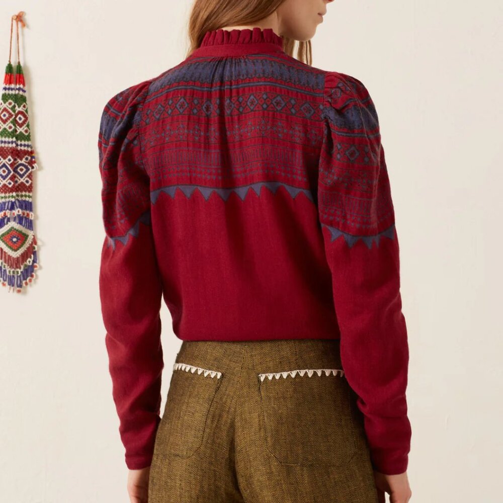 Artemis Plum Fairisle Shirt - Picture 5 of 5
